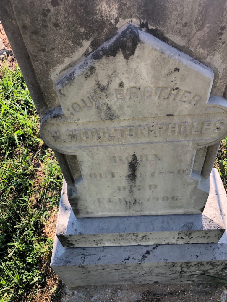 Wilbur Moulton Phelps Headstone Detail